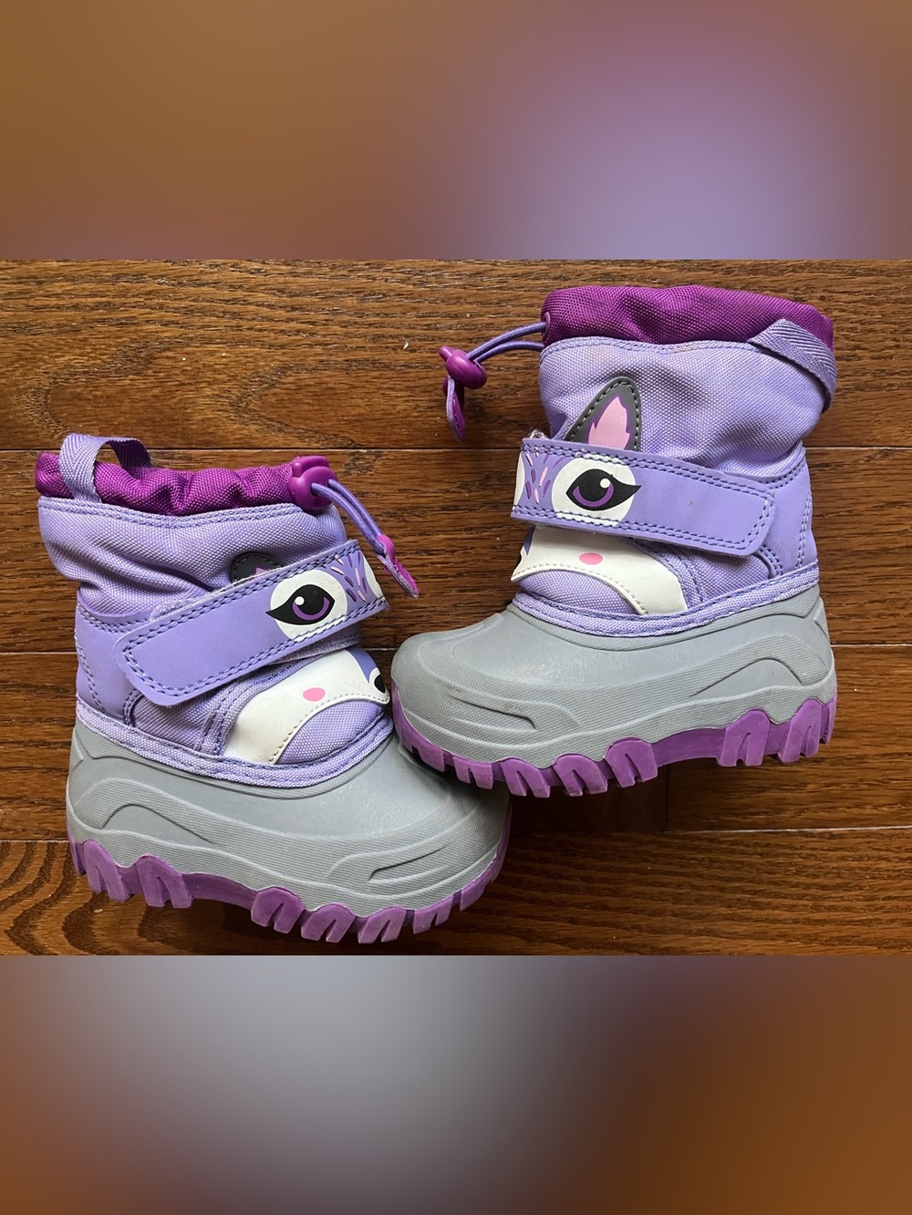 Cat & Jack Purple and Gray Kids Snow Boots